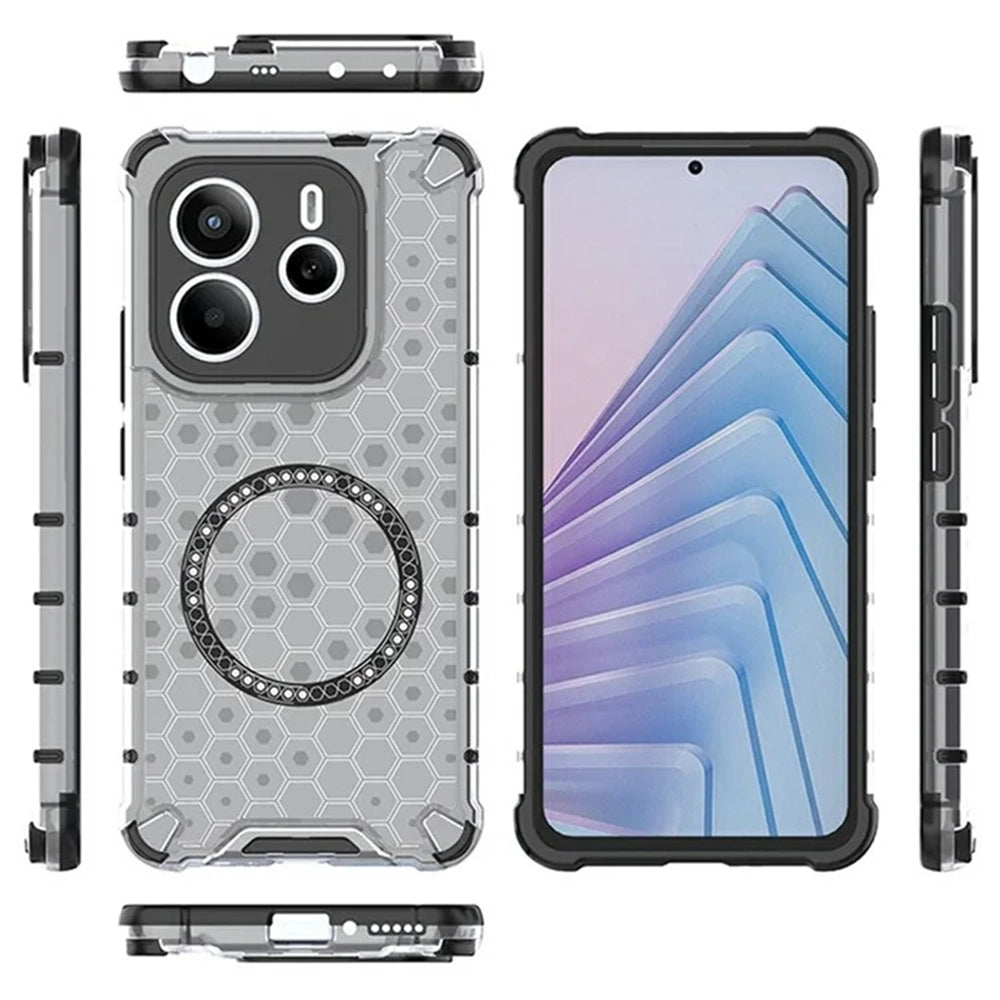 MagSafe Case for Xiaomi Redmi Note 14 5G, Techsuit, HoneyComb Shield, White