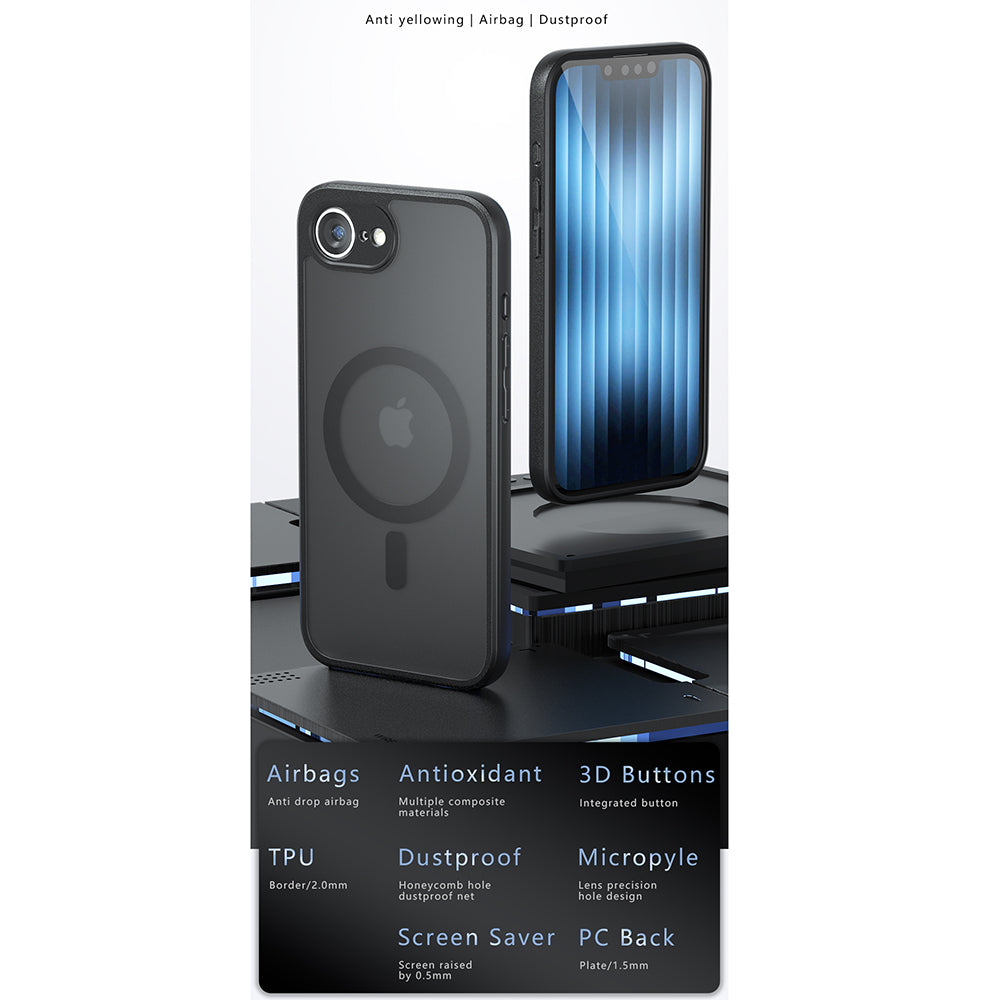 MagSafe Case for Apple iPhone 17 Pro Max, Techsuit, PureFrost, Black