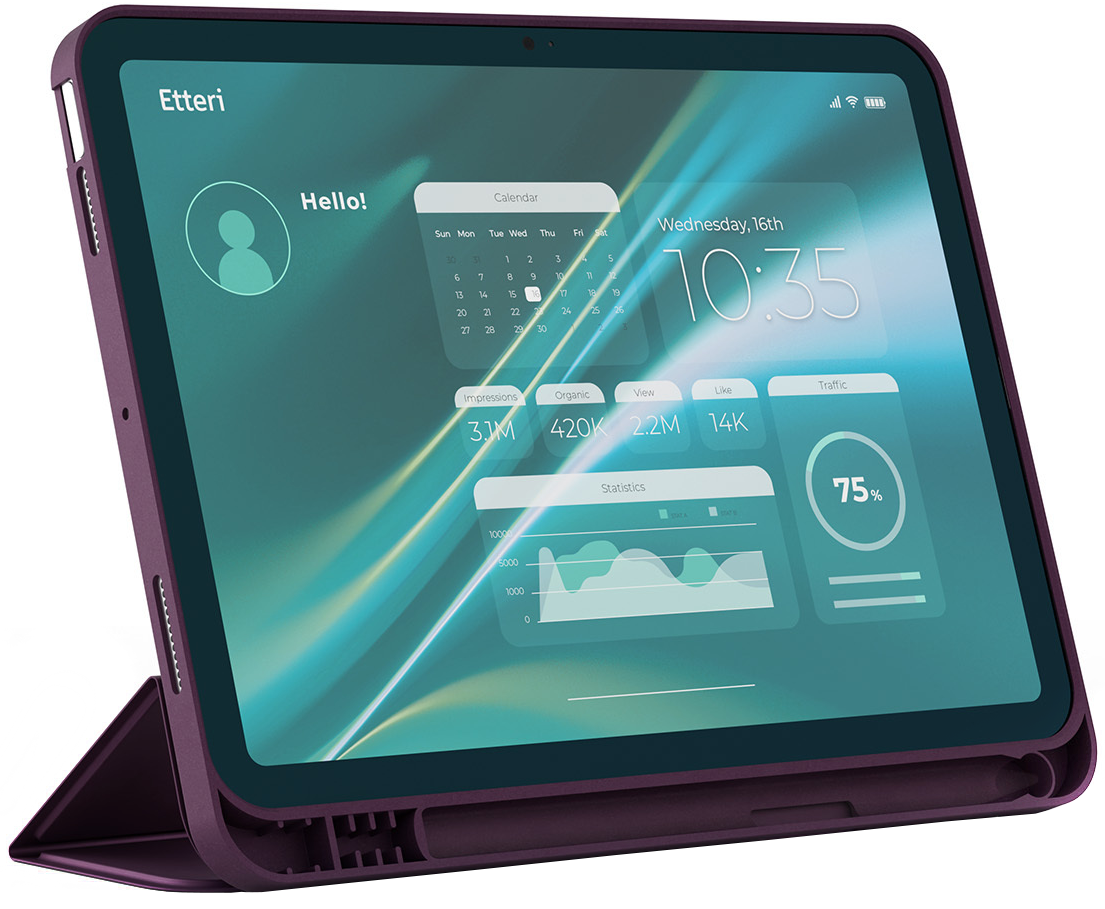 Case for Apple iPad (2026) / (2025) / (2022), Etteri, Burgundy
