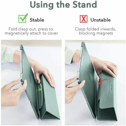 Case for Apple iPad Air 11 (2025) / Air 11 (2024) / Air (2022) / Air (2020), ESR, Ascend Trifold, Satin Green