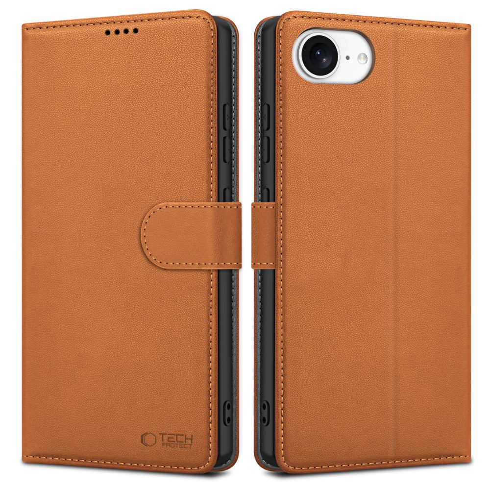 Case for Apple iPhone 16e, Tech-Protect, Wallet, Brown