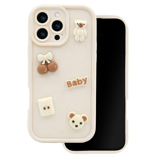 Case for Apple iPhone 11, OEM, Ultra Trendy 3D Bear, Beige