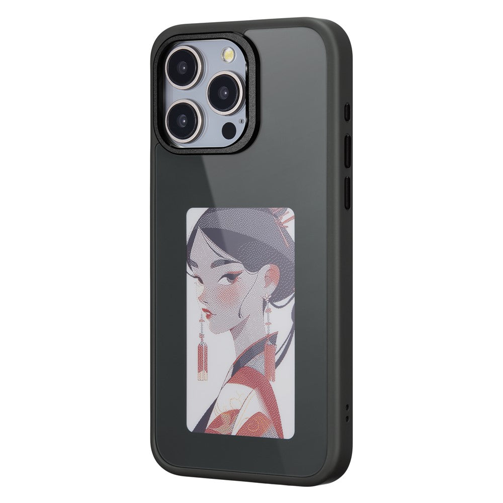 Case for Apple iPhone 15 Pro Max, OEM, Customized E-Ink Display, Black