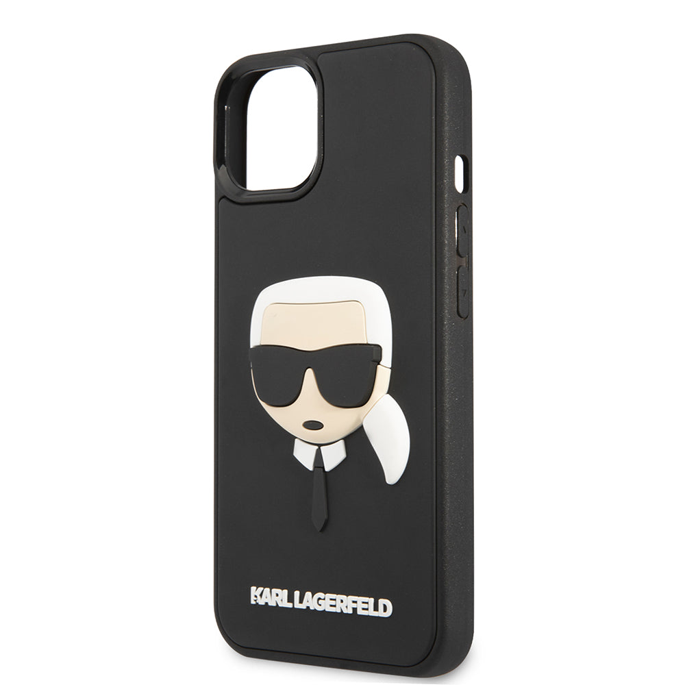 Case for Apple iPhone 14 Plus, Karl Lagerfeld, 3D Rubber Karl's Head, Black