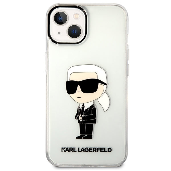 Case for Apple iPhone 14 Plus, Karl Lagerfeld, Ikonik Karl, Transparent