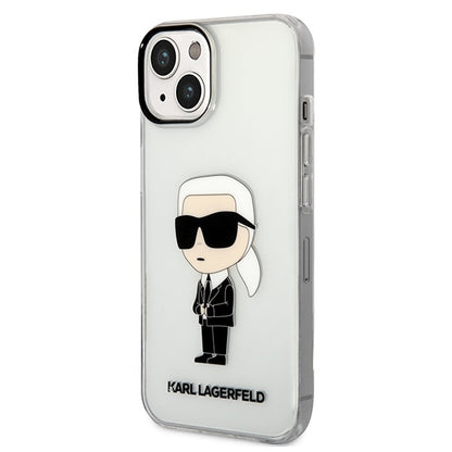 Case for Apple iPhone 14 Plus, Karl Lagerfeld, Ikonik Karl, Transparent