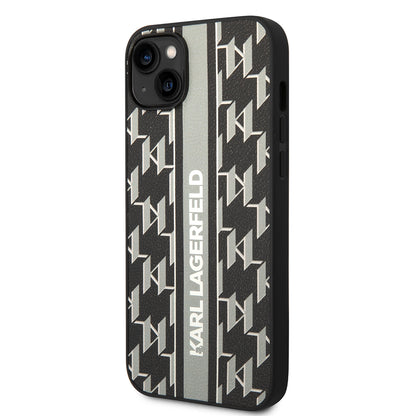 Case for Apple iPhone 14 Plus, Karl Lagerfeld, Monogram Stripe, Grey