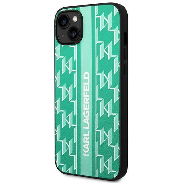 Case for Apple iPhone 14 Plus, Karl Lagerfeld, Monogram Stripe, Green