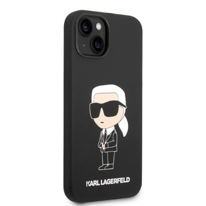 Case for Apple iPhone 14 Plus, Karl Lagerfeld, Ikonik Karl Silicone, Black