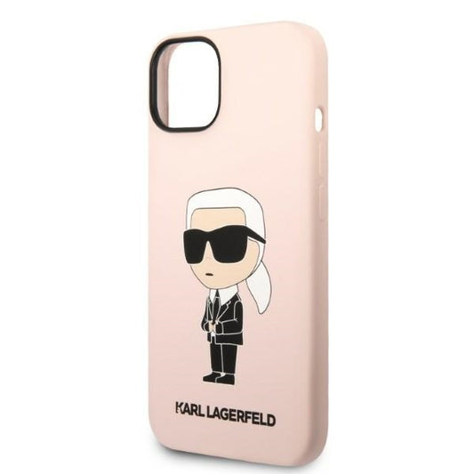Case for Apple iPhone 14 Plus, Karl Lagerfeld, Ikonik Karl Silicone, Pink