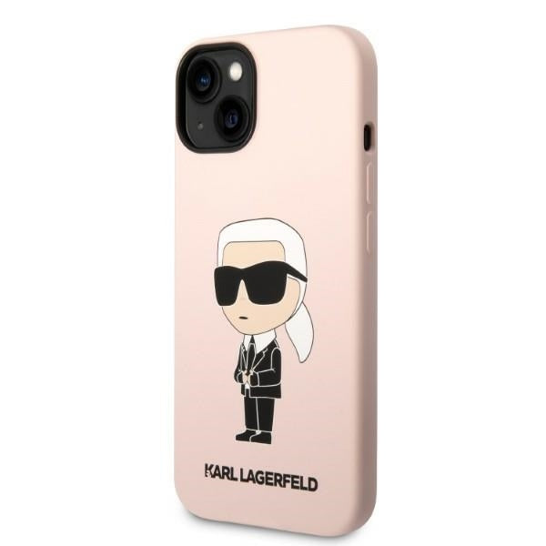 Case for Apple iPhone 14 Plus, Karl Lagerfeld, Ikonik Karl Silicone, Pink