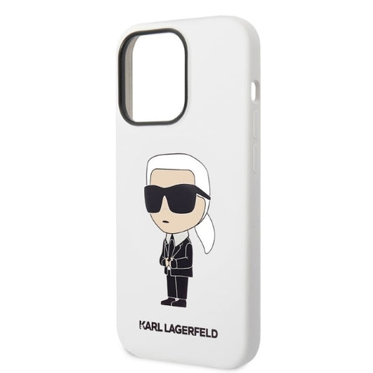 Case for Apple iPhone 14 Pro, Karl Lagerfeld, Ikonik NFT Silicone, White