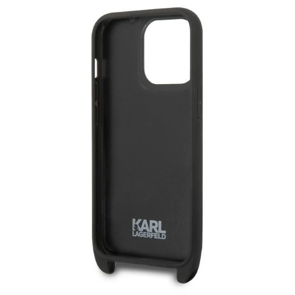 Case for Apple iPhone 14 Pro, Karl Lagerfeld, Monogram Ikonik Karl, Black