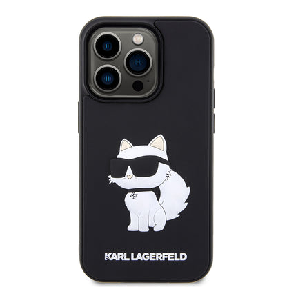 Case for Apple iPhone 14 Pro Max, Karl Lagerfeld, 3D Rubber Choupette, Black