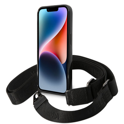 Case for Apple iPhone 14 Pro Max, Karl Lagerfeld, Color Stripes with Strap, Pink