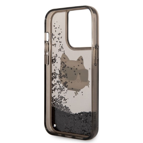 Case for Apple iPhone 14 Pro Max, Karl Lagerfeld, Glitter Choupette's Head, Black