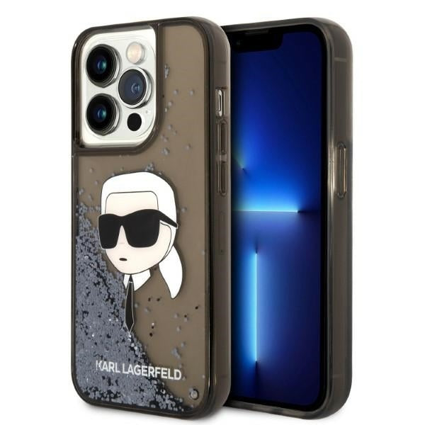 Case for Apple iPhone 14 Pro Max, Karl Lagerfeld, Glitter Karl's Head, Black