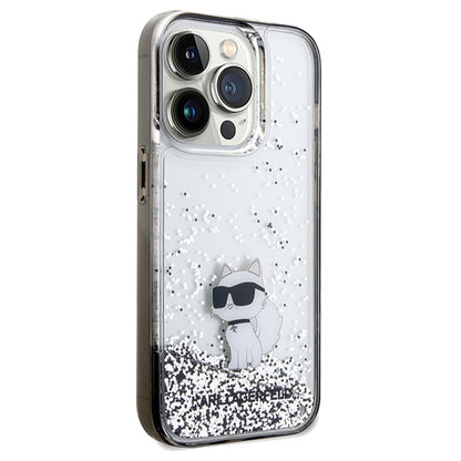 Case for Apple iPhone 14 Pro Max, Karl Lagerfeld, Liquid Glitter Choupette, Transparent
