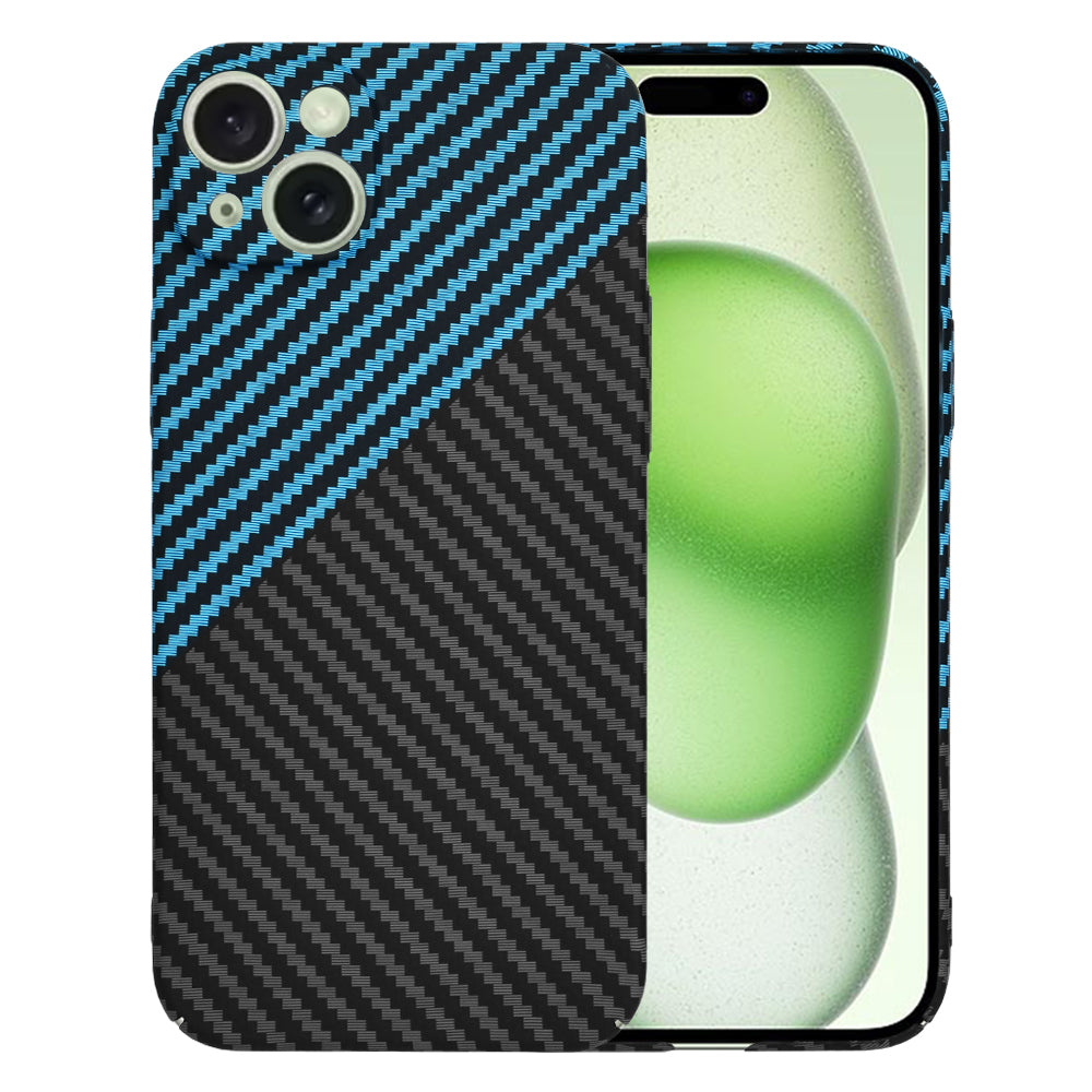 Case for Apple iPhone 15 Plus, Techsuit, Carbonite FiberShell, Black Blue