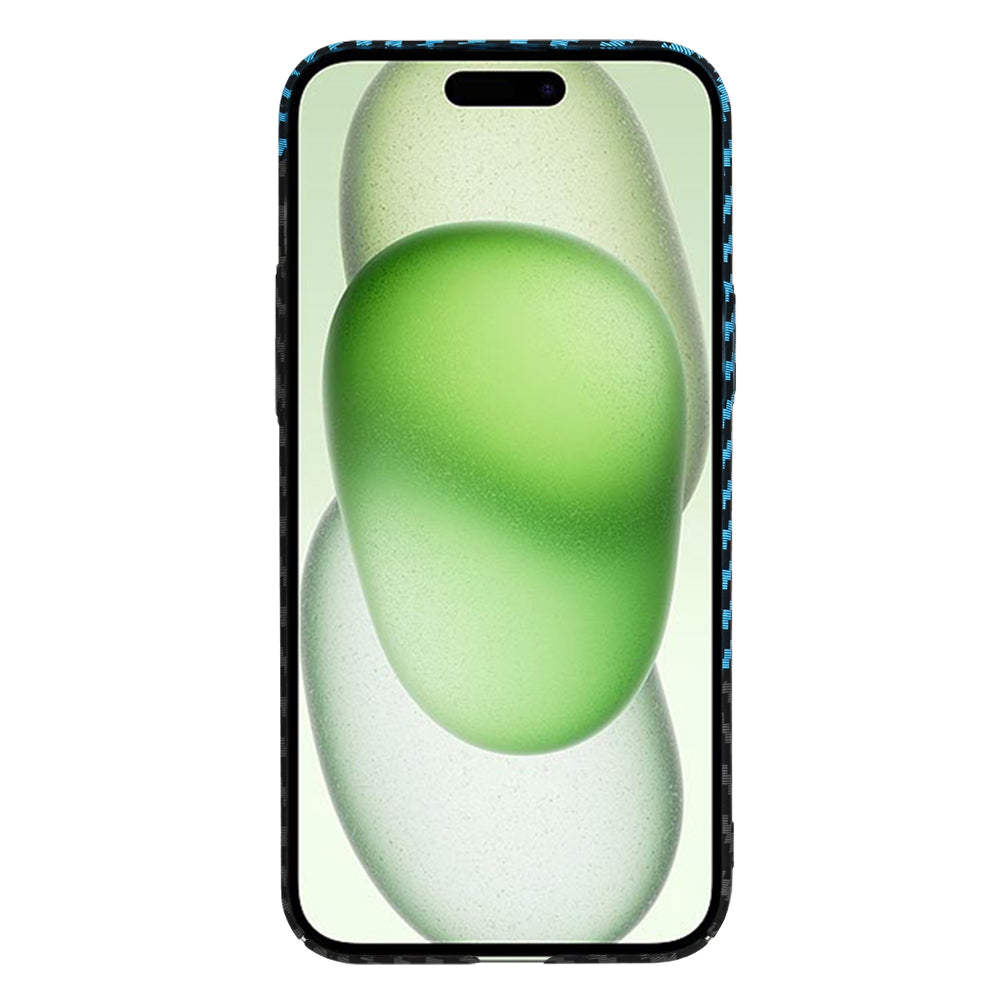 Case for Apple iPhone 15 Plus, Techsuit, Carbonite FiberShell, Black Blue