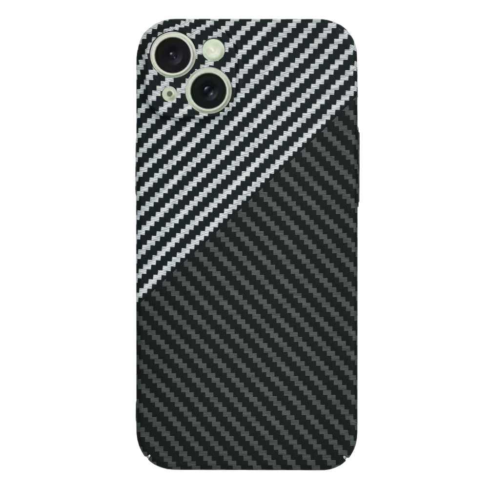 Case for Apple iPhone 15 Plus, Techsuit, Carbonite FiberShell, Black Gray