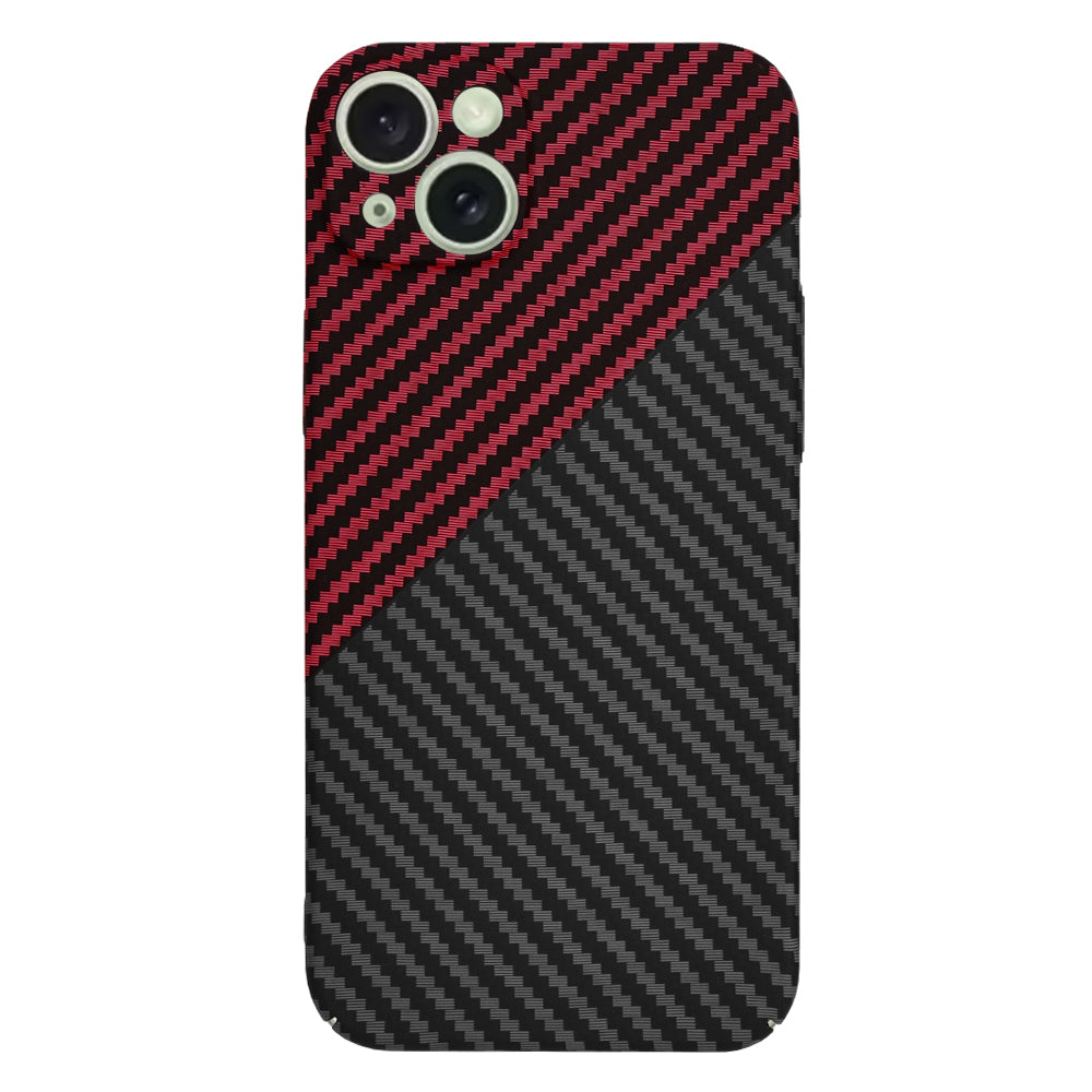 Case for Apple iPhone 15 Plus, Techsuit, Carbonite FiberShell, Black Red