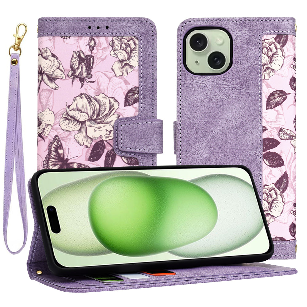 Case for Apple iPhone 15 Plus, Techsuit, FlipCraft, Purple