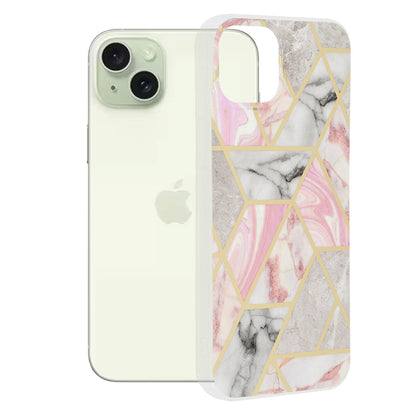 Case for Apple iPhone 15 Plus, Techsuit, Marble, Pink