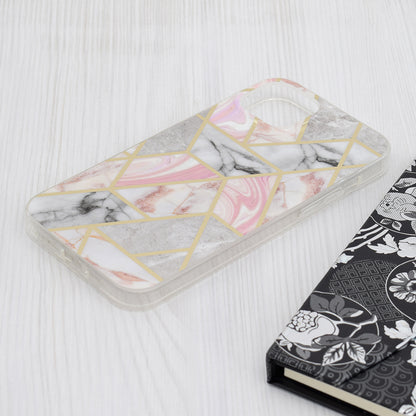 Case for Apple iPhone 15 Plus, Techsuit, Marble, Pink