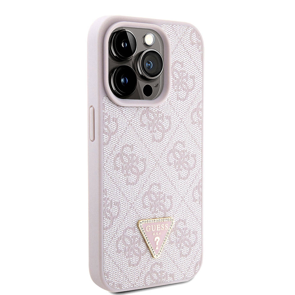 Case for Apple iPhone 15 Pro, Guess, Crossbody 4G Metal Logo, Pink