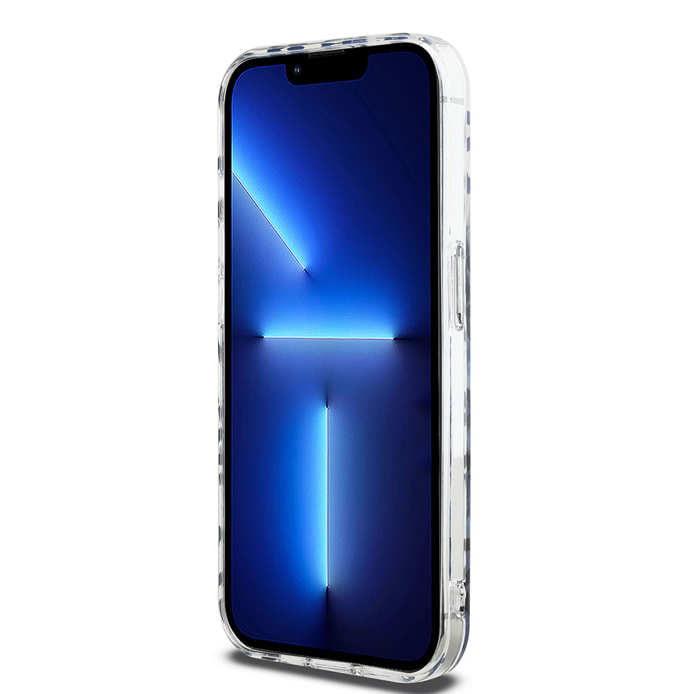 Case for Apple iPhone 15 Pro, Karl Lagerfeld, IML Luxury Monogram KL Pattern with Strap, Black