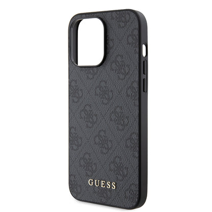 Case for Apple iPhone 15 Pro Max, Guess, 4G Metal Gold Logo, Grey