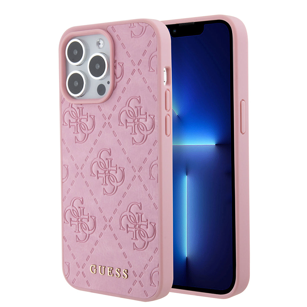Case for Apple iPhone 15 Pro Max, Guess, 4G Stamped, Pink
