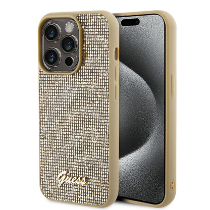 Case for Apple iPhone 15 Pro Max, Guess, Disco Metal Script, Gold