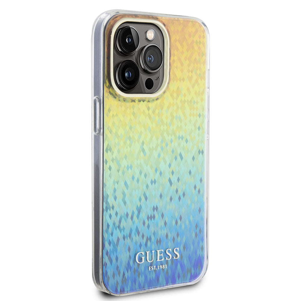 Case for Apple iPhone 15 Pro Max, Guess, IML Faceted Mirror Disco Iridescent, Multicolor