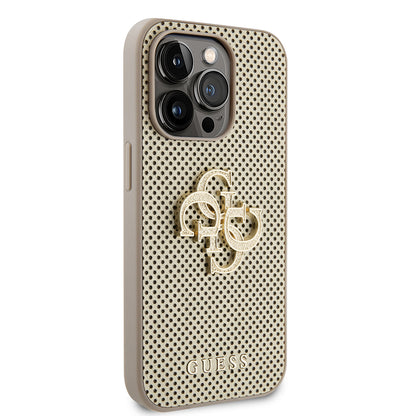 Case for Apple iPhone 15 Pro Max, Guess, Perforated 4G, Gold