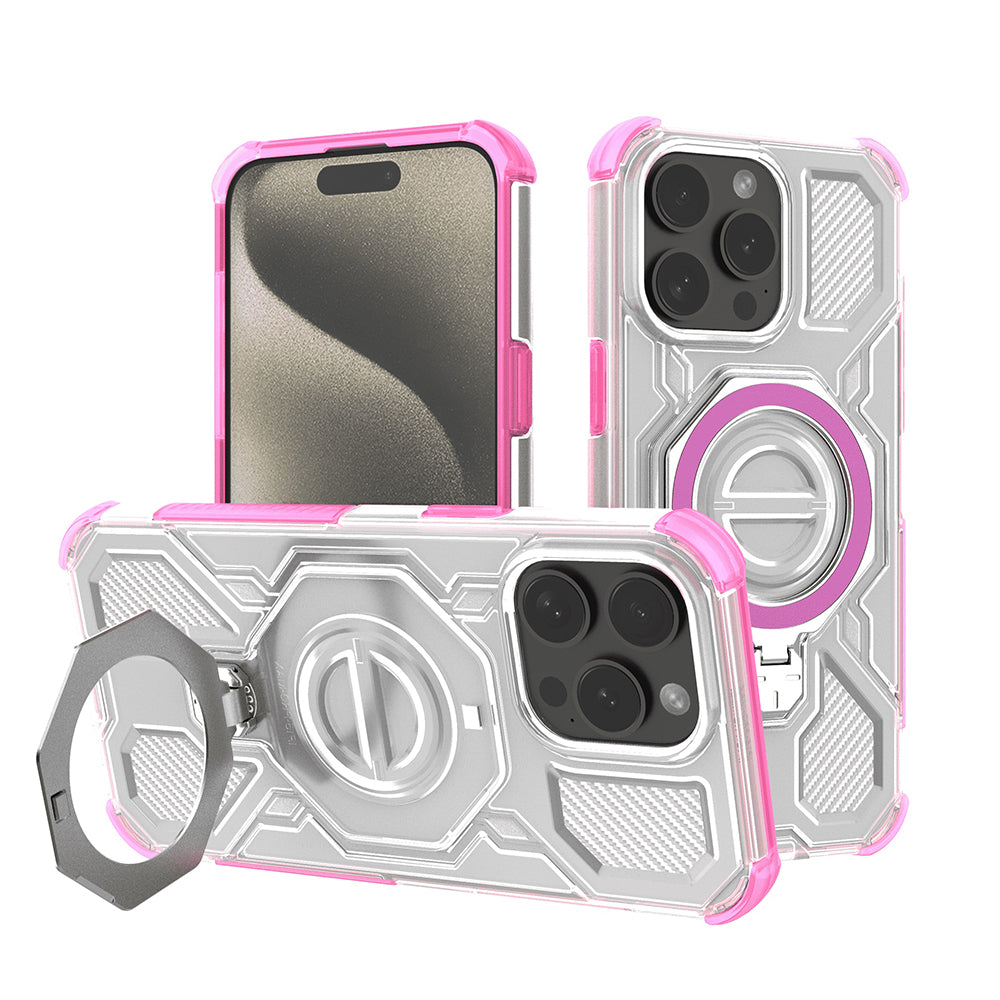 Case for Apple iPhone 15 Pro Max, Techsuit, Carbon Shield Pro, Pink