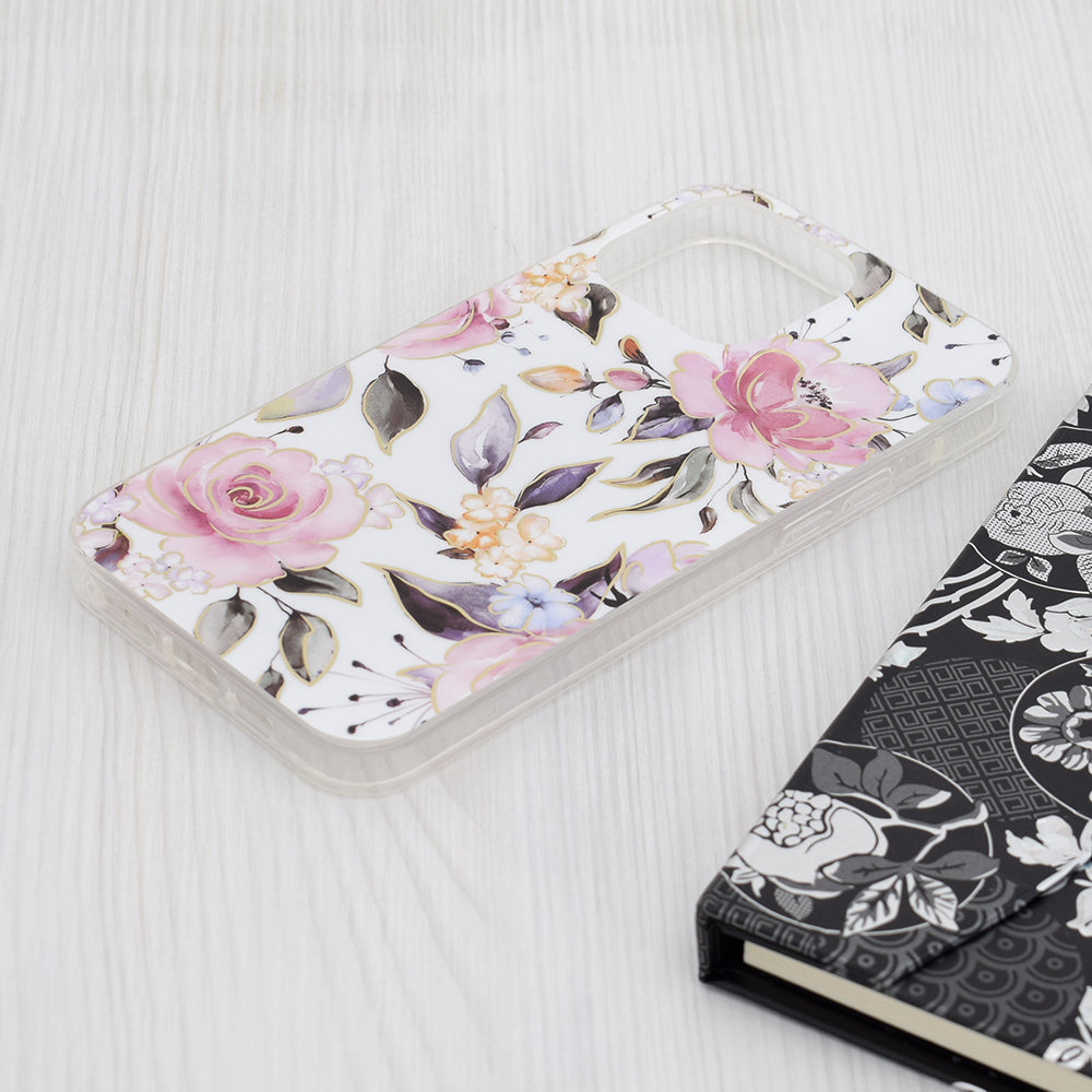 Case for Apple iPhone 15 Pro Max, Techsuit, Marble, White