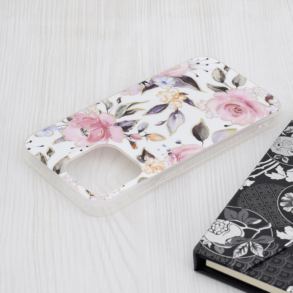 Case for Apple iPhone 15 Pro Max, Techsuit, Marble, White