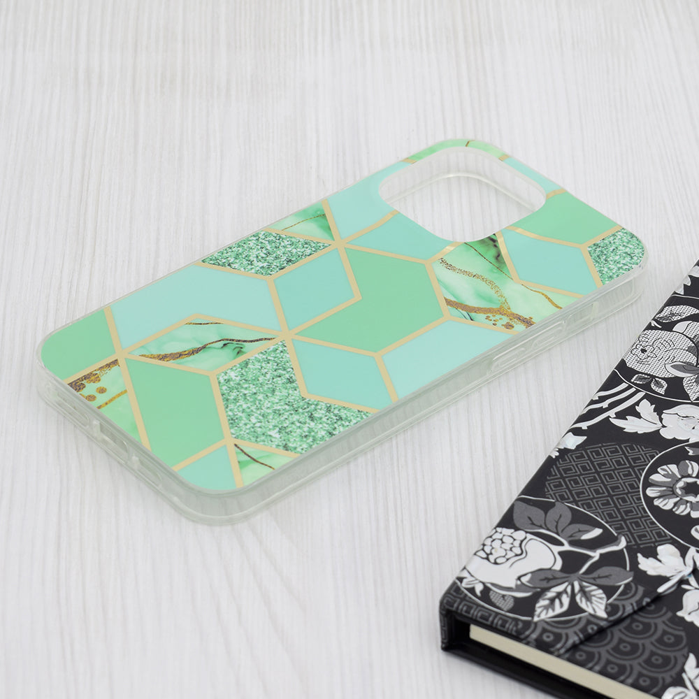 Case for Apple iPhone 15 Pro Max, Techsuit, Marble, Green