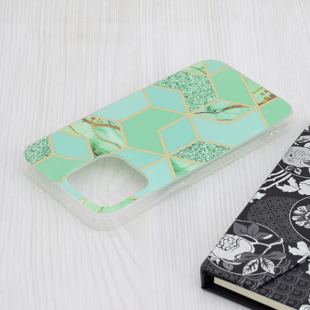 Case for Apple iPhone 15 Pro Max, Techsuit, Marble, Green