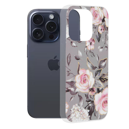 Case for Apple iPhone 15 Pro, Techsuit, Marble, Gray