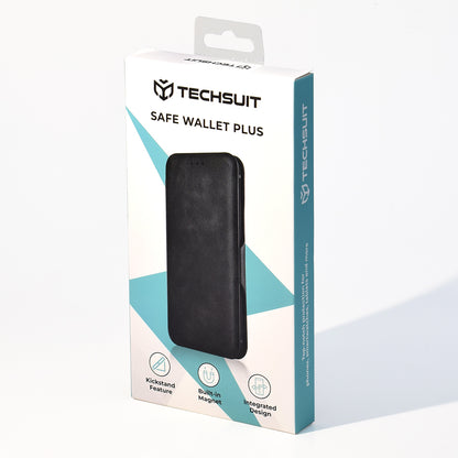 Case for Apple iPhone 15 Pro, Techsuit, Safe Wallet Plus, Black