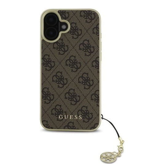 Case for Apple iPhone 16, Guess, 4G Charm, Brown