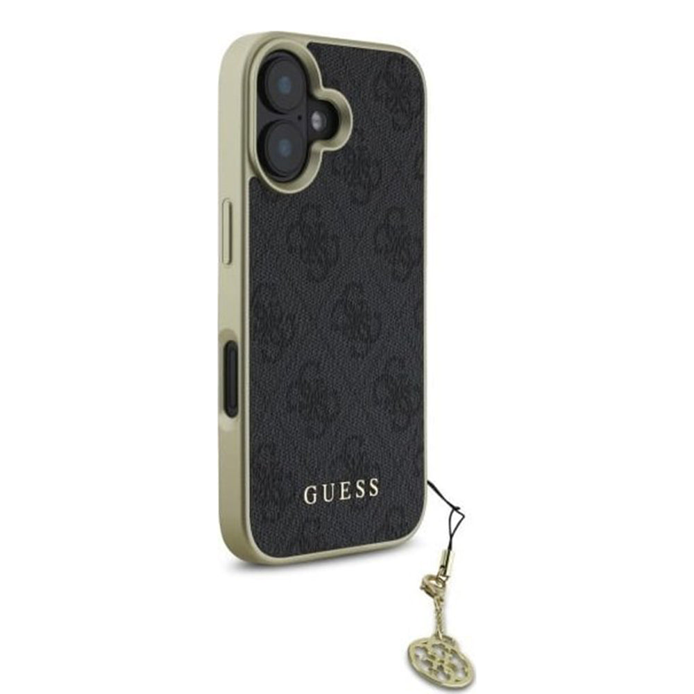 Case for Apple iPhone 16, Guess, 4G Charm, Black