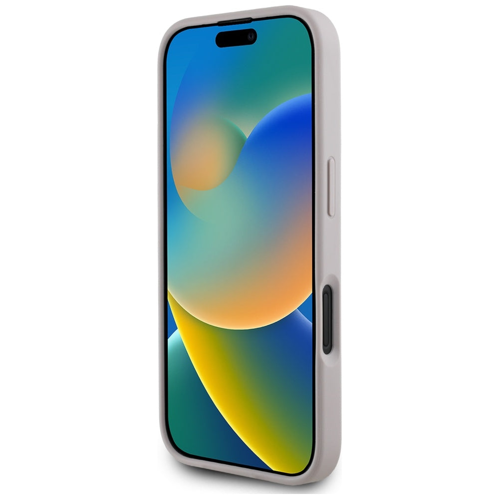 Case for Apple iPhone 16, Guess, 4G Grained Roses Big Logo, Purple