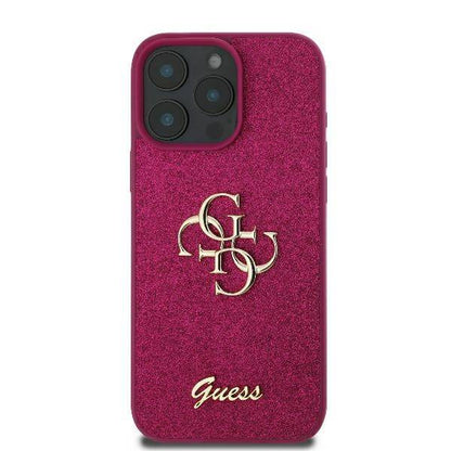 Case for Apple iPhone 16, Guess, Fixed Glitter Big 4G, Purple