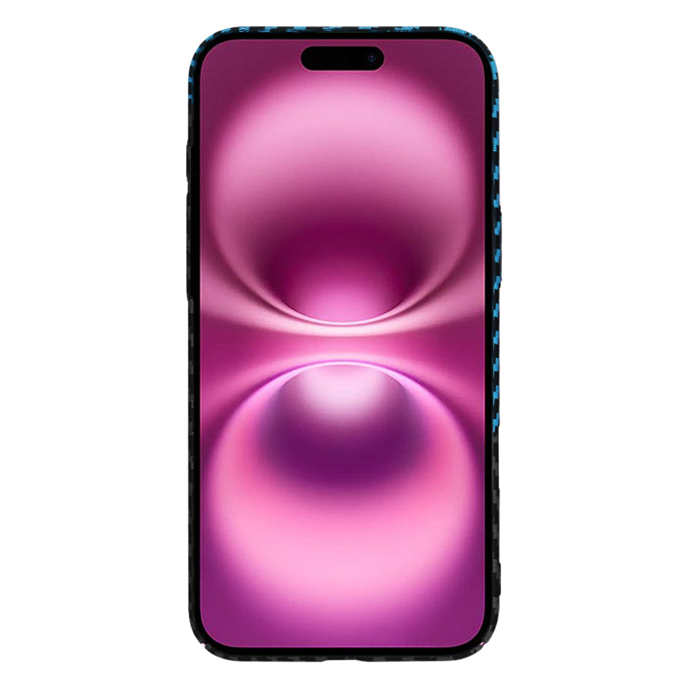 Case for Apple iPhone 16 Plus, Techsuit, Carbonite FiberShell, Black Blue