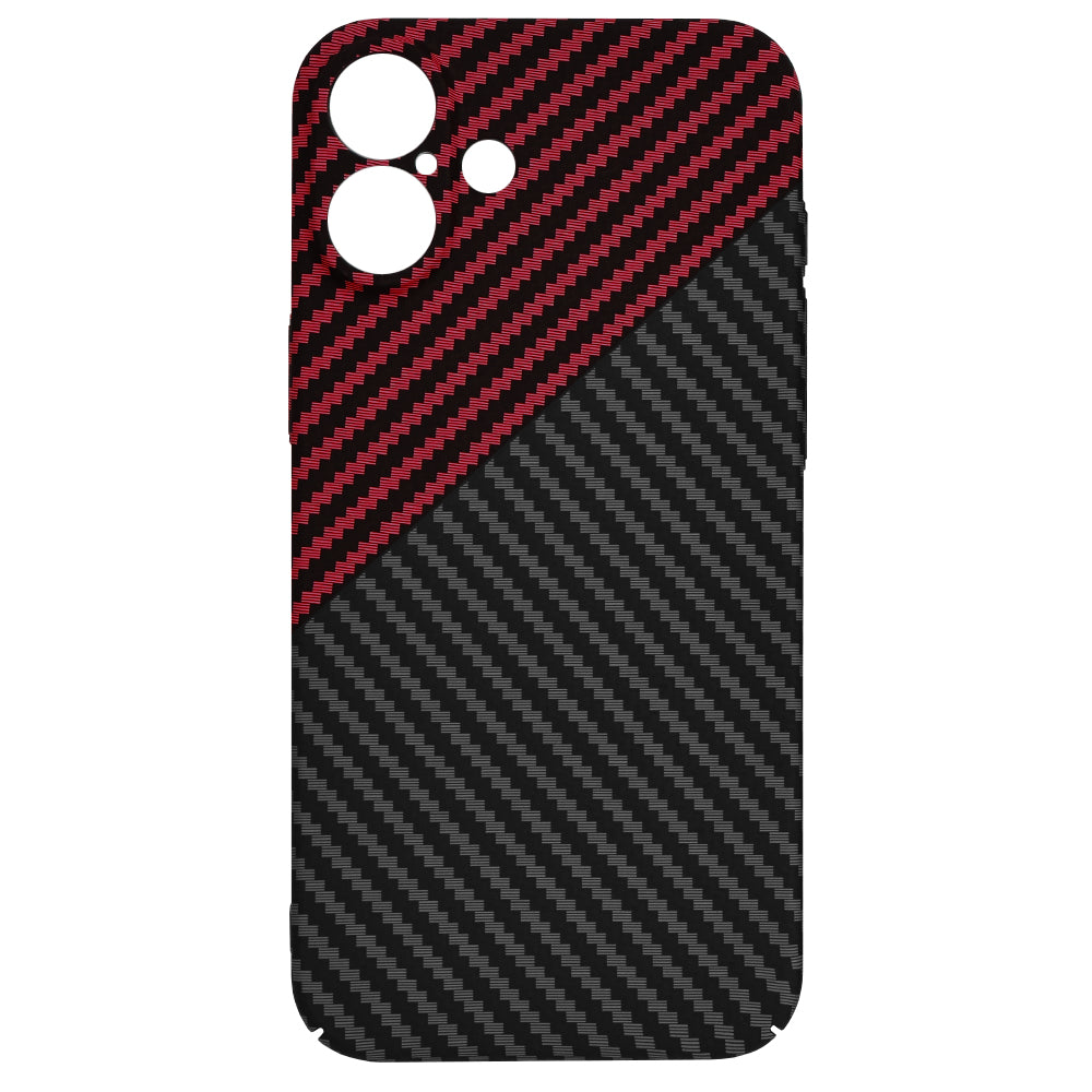 Case for Apple iPhone 16 Plus, Techsuit, Carbonite FiberShell, Black Red