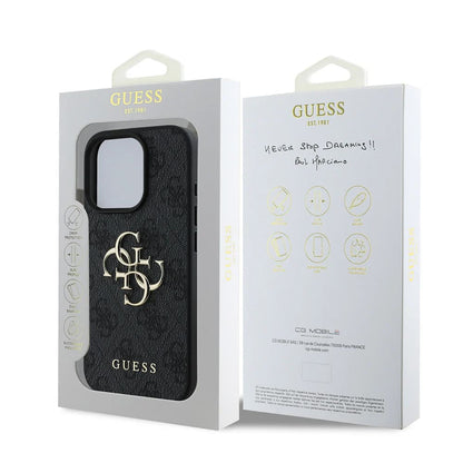 Case for Apple iPhone 16 Pro Max, Guess, 4G Big Logo, Black